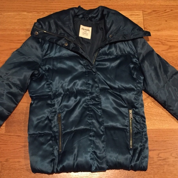 old navy teal winter puffer jacket coat ❄️ xs - Picture 5 of 7